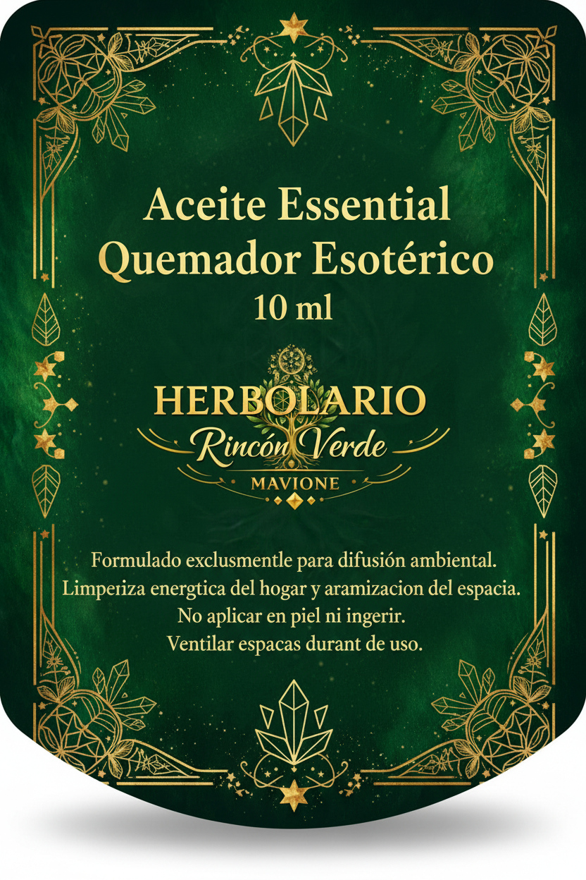 Aceite Esencial Quemador Esotérico — Etiqueta