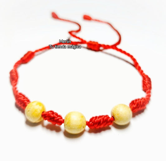 Pulsera 7 Nudos con 3 Esferas de Palo Santo | Protección & Purificación | Rincón Verde Mavione