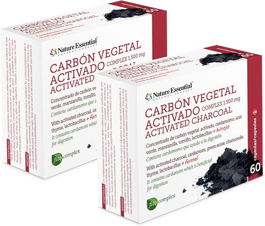 Carbón Vegetal Activado Complex 1500 mg 60 Capsulas Nature Essential