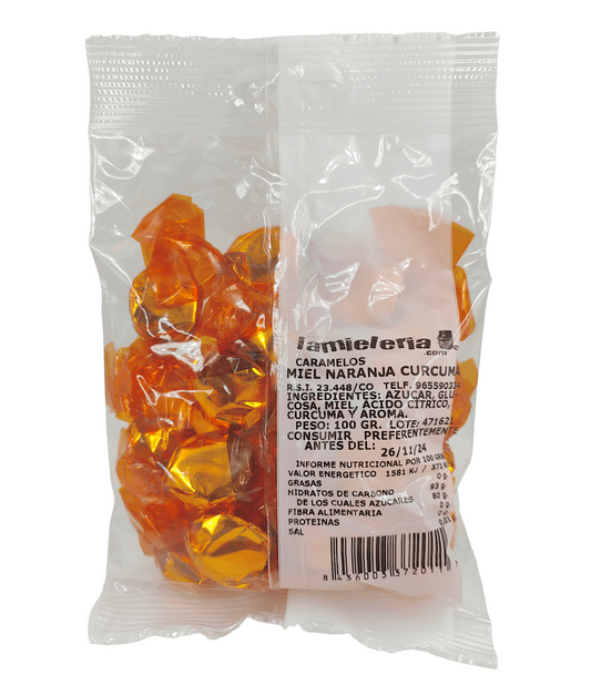 Caramelo Cúrcuma, naranja  y Miel artesano 100 g